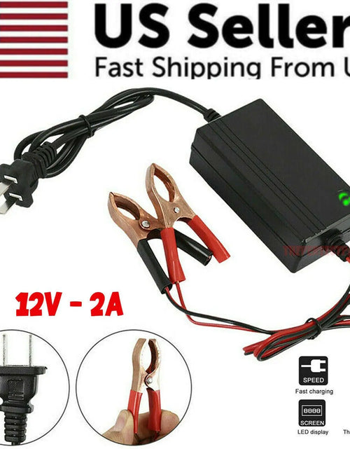 Cargar imagen en el visor de la galería, Cargador de batería portátil de 12V para auto, camión, mantenedor de goteo, barco, motocicleta
