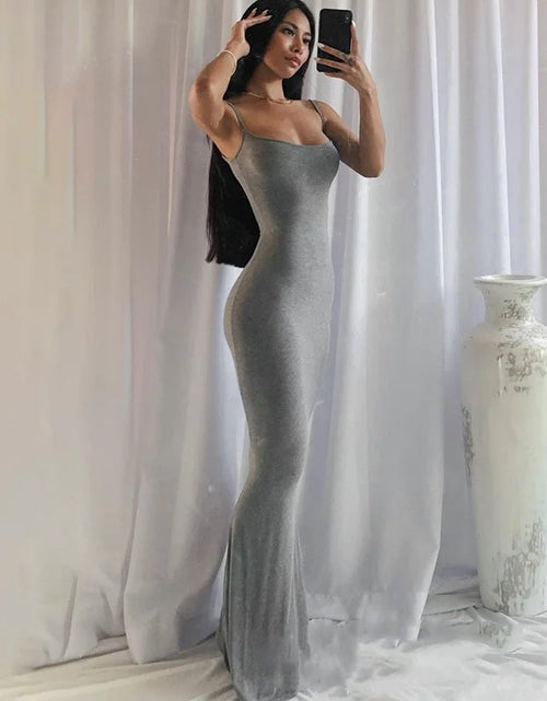 Load image into Gallery viewer, Women's Shapewear Dress Jumpsuit Tummy Tuck Lift Corset Open Crotch Suspender Tight Long Skirt Chest Pad Bodysuit Dress
