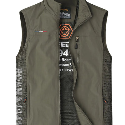 Herothorn Mens Quick Dry Fishing Vests Lightweight Sleeveless Jackets with Zipper Pockets for Travel Hiking
