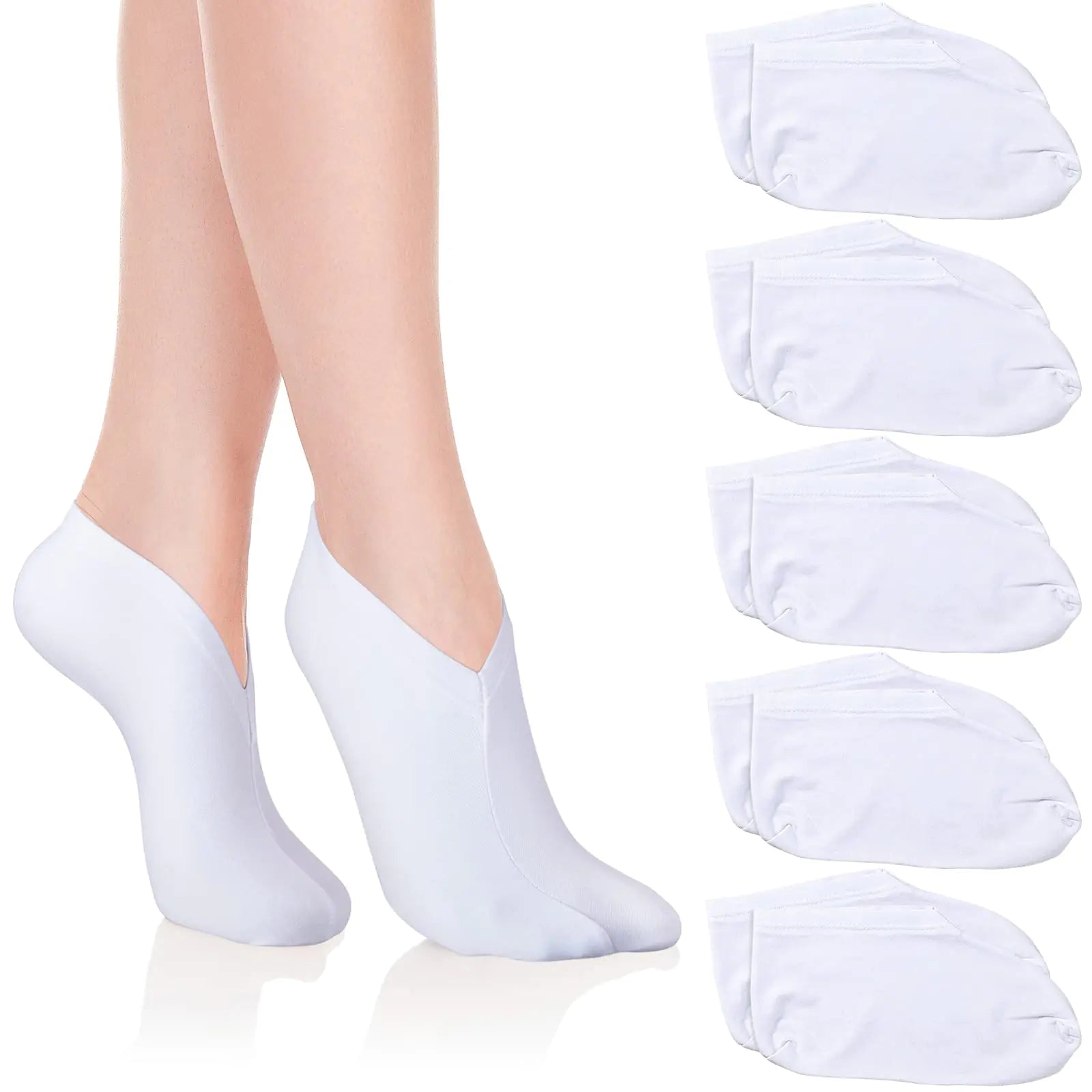 5 paires de chaussettes hydratantes pour le spa de nuit pour pieds secs, chaussettes améliorant l'hydratation, chaussettes hydratantes cosmétiques pour femmes et hommes, blanc