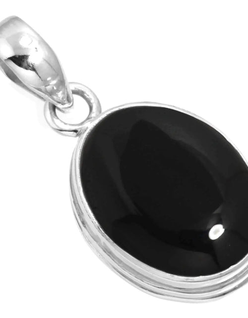 Load image into Gallery viewer, JEWELOPORIUM 925 Silver Pendant for Women Genuine Black Onyx Gemstone Costume Silver Pendant Necklace Friendship Day Gift Vintage Jewelry
