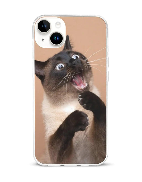 Cargar imagen en el visor de la galería, Compatible con la funda para iPhone 15 Plus, divertido estampado de gato siamés, carcasas de teléfono protectoras a prueba de golpes, cubierta delgada de TPU para mujeres, hombres, niños y niñas
