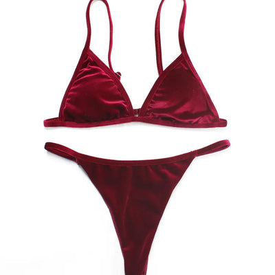 Velvet Bikini Swimwear Set