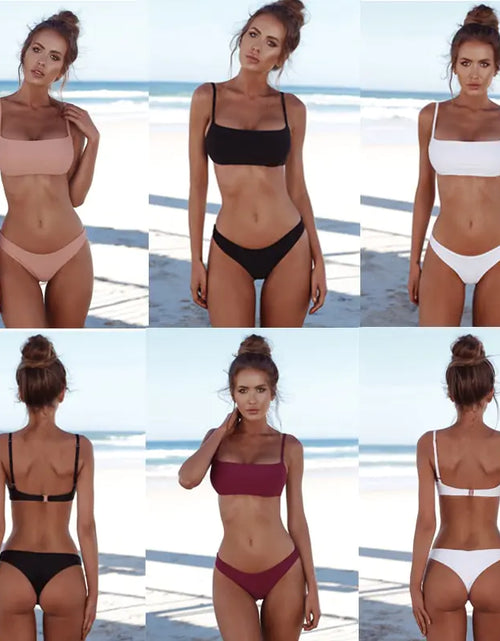 Load image into Gallery viewer, Colorful Bikini Set with Backless Design (Swimwear)
