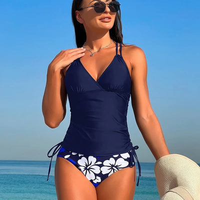 2024 Women's Tankini with Drawstring Beach Swimwear
