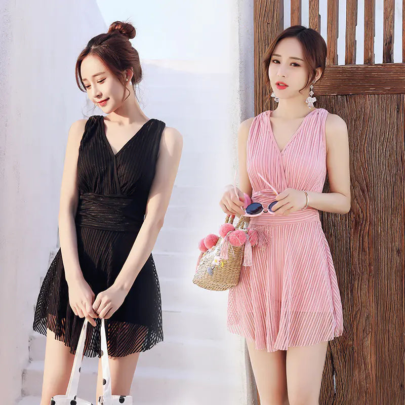 One-Piece Skirted Swimwear and Swim Suits