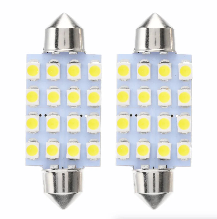 Kit de 14 luces LED interiores para coche T10 de 36 mm para techo, maletero y matrícula