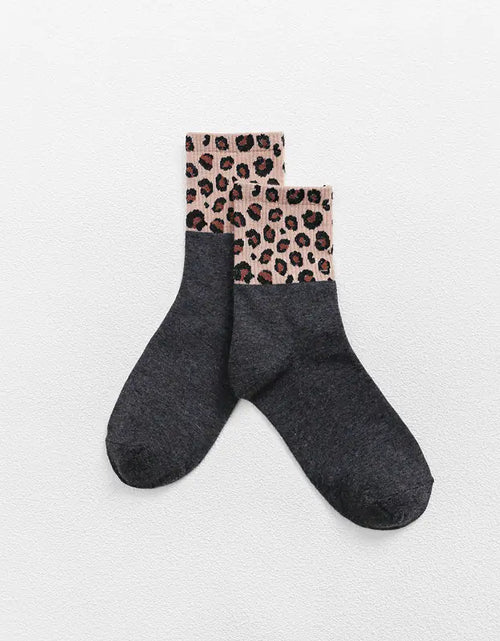 Load image into Gallery viewer, Leopard-Print Cotton Stockings for Women
