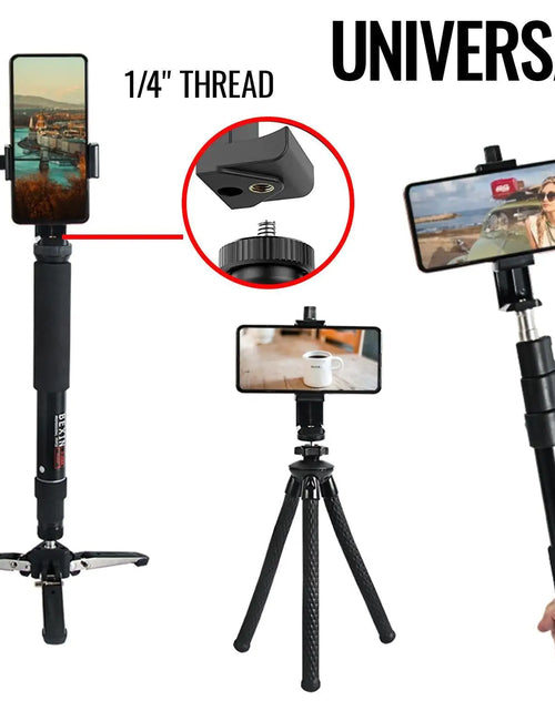 Cargar imagen en el visor de la galería, Soporte para Trípode de Smartphone Adaptador de Montaje para Cámara de Teléfono Accesorio para Filmar Video
