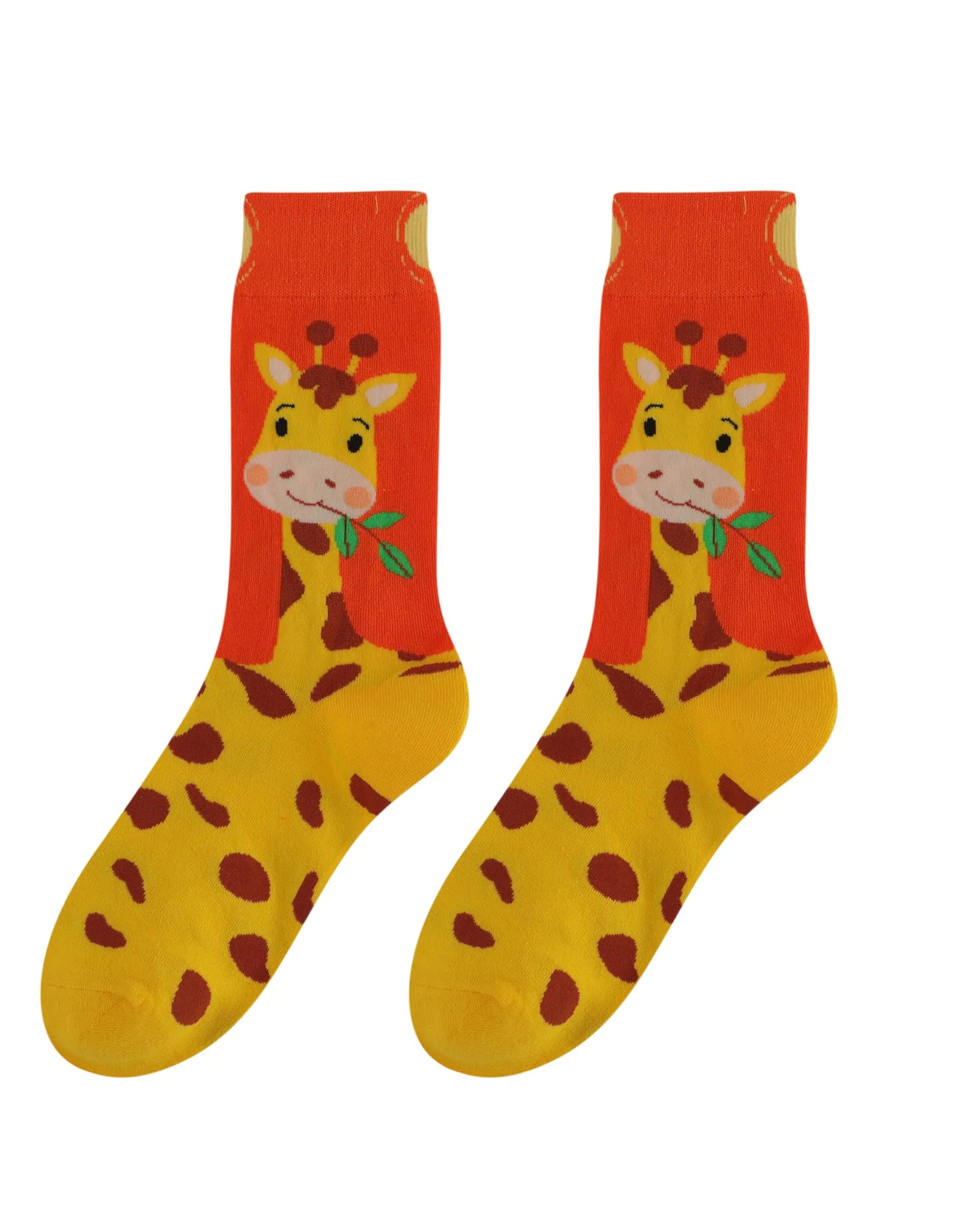 WARMVIN Women Novelty Socks for Animal Lover Funny Socks Crazy Socks Fun Socks Gifts for Wife Girl Friend Size 6-11 Giraffe Socks Red Socks for Women
