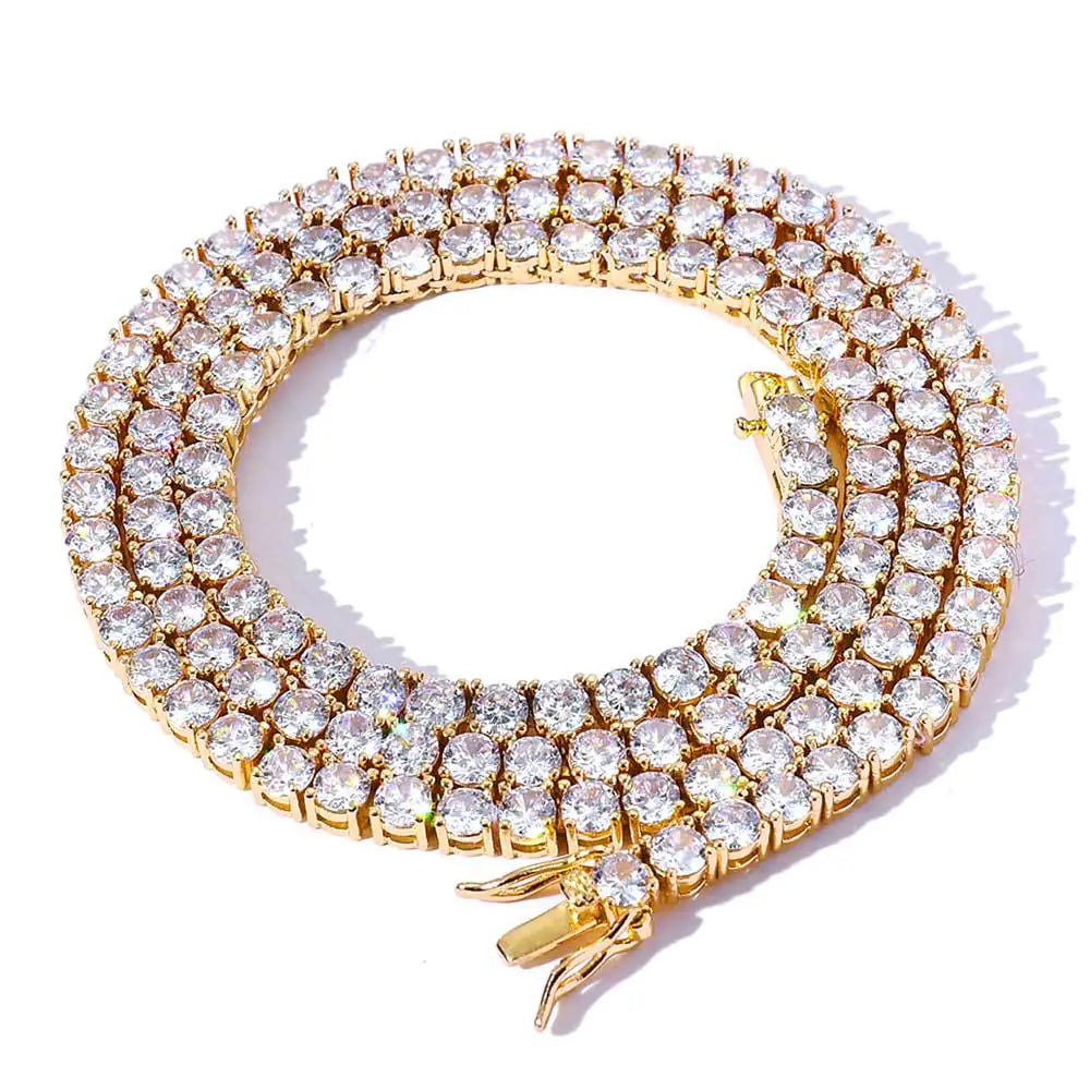 Collar de tenis de circonitas de moda para hombres y mujeres