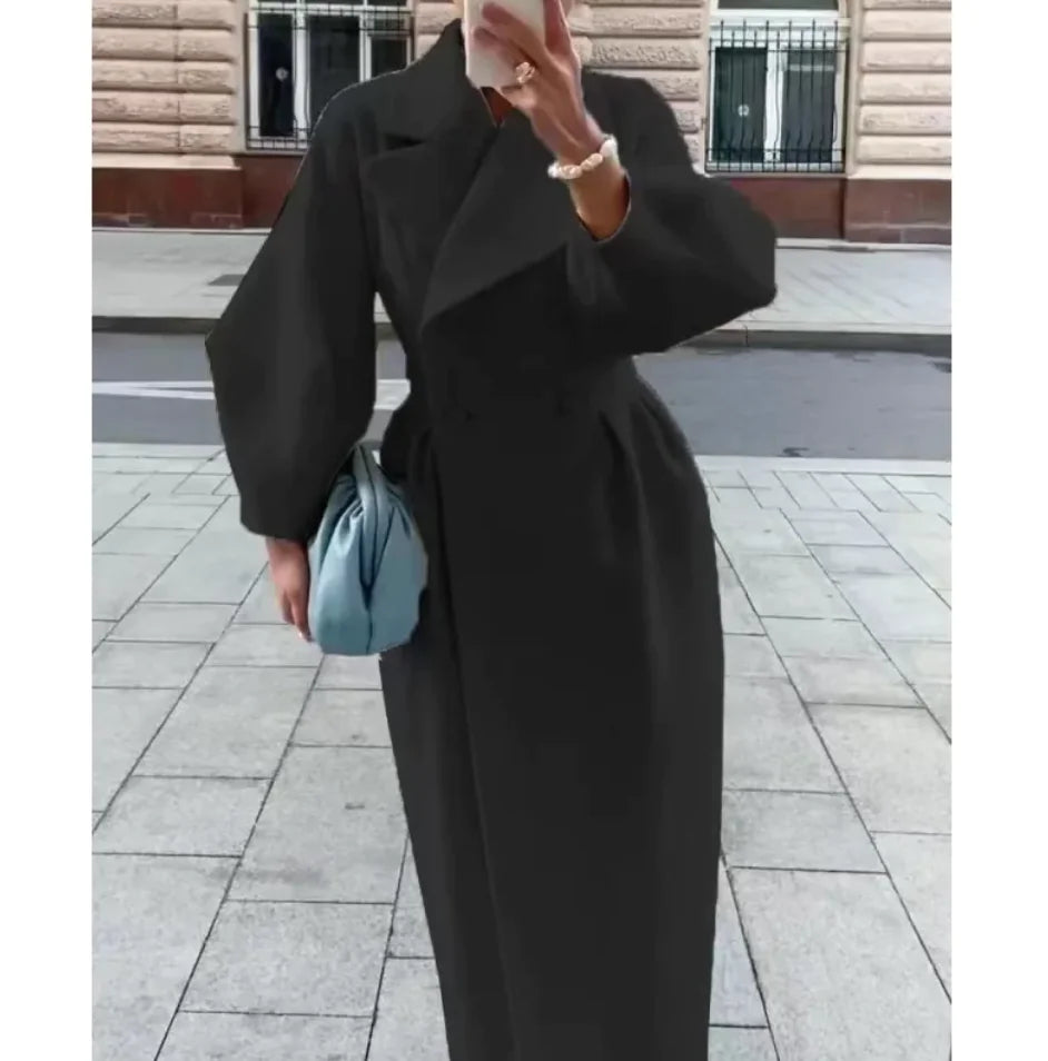 Chaqueta vintage de solapa con mangas farol