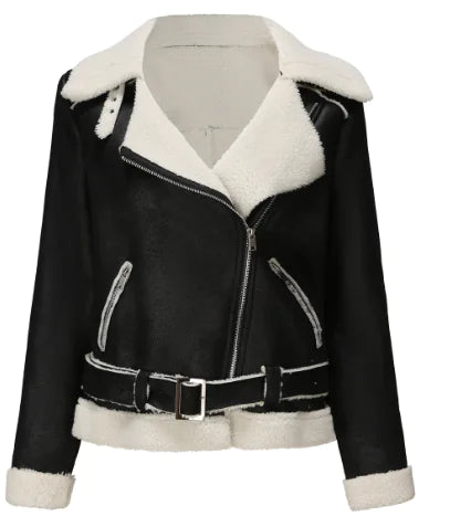 Men's Motorcycle Jacket, Pilot Jacket, Thick Leather Coat