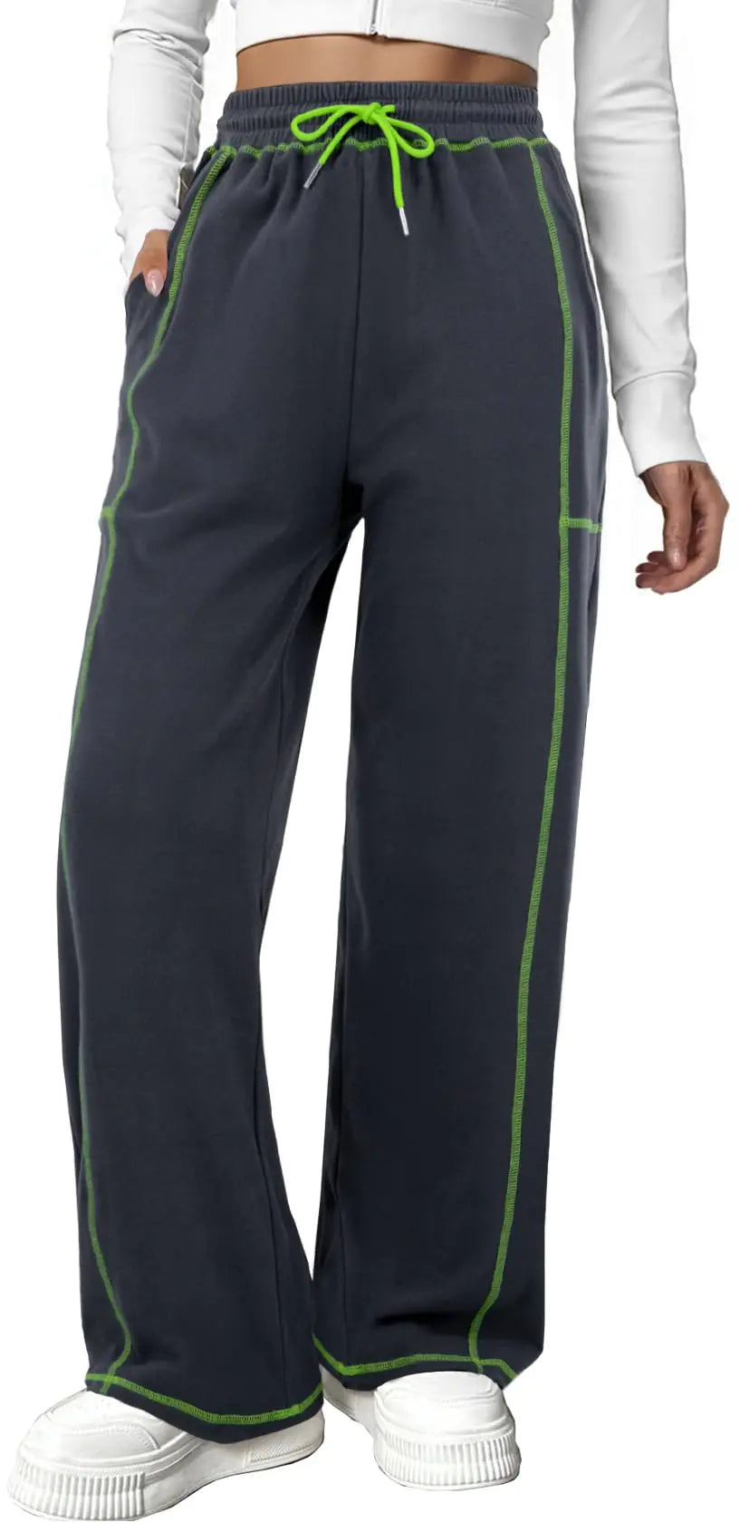 GIFTIME Sweatpants Women - Track Pants Women Lounge Pants Wide Leg Yoga Pants for Women Y2K Pants Womens Pajama Pants Grey XS