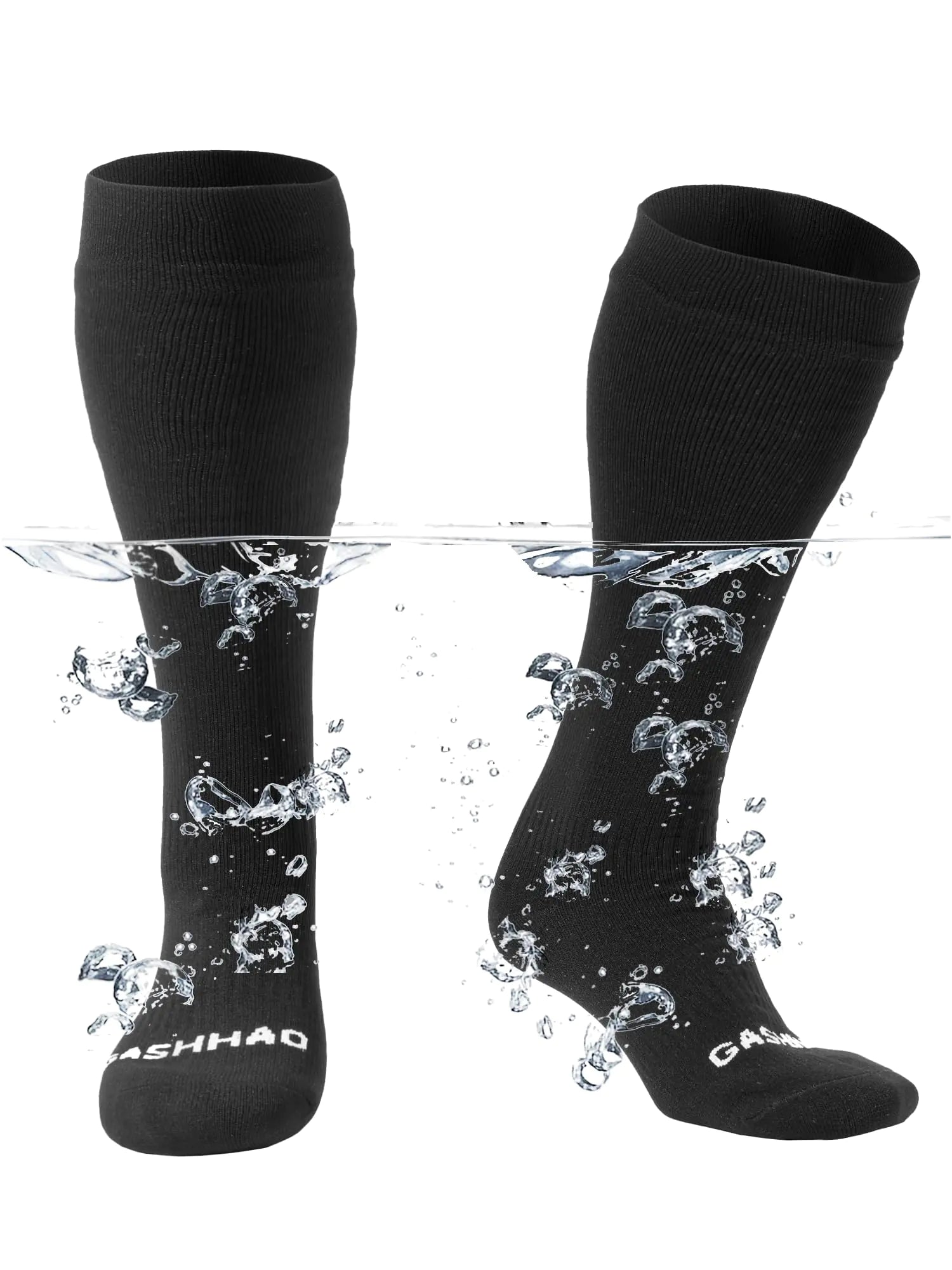 Gash Hao Waterproof Socks Hiking Gear Wading All-Weather Outdoor Sports Fishing Skiing Kayaking Camping Mens And Women（BLACK-XL）