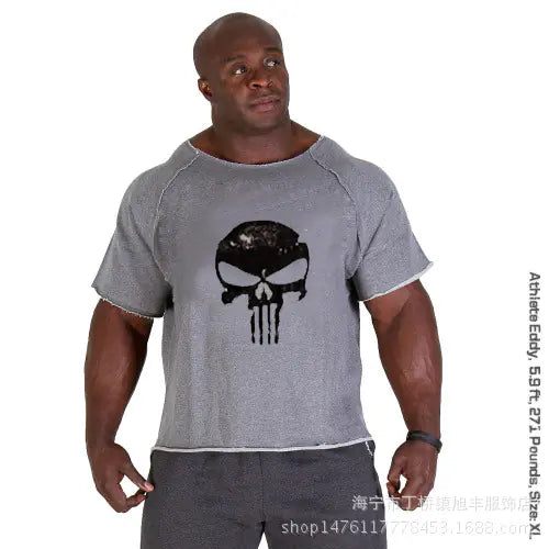 Men's Batman Print Gym Short Sleeve Shirt