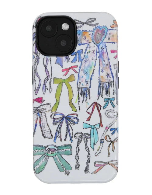 Cargar imagen en el visor de la galería, Funda para teléfono con lazo de doble capa qizjio, compatible con iPhone 15, resistente a caídas, golpes, bonita y divertida
