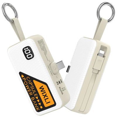 WIXLI Cargador portátil para iPhone 15 16, Power Bank de 5000 mAh, Cargador portátil USB-C para teléfono con cable iOS, Mini batería externa para iPhone 16 Pro/16 Plus/16 Promax/Teléfono Android/Samsung/Moto/LG, etc.