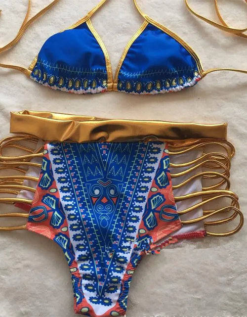 Load image into Gallery viewer, Fashionable Women&#39;s Printed Bikini Swimwear with Straps
