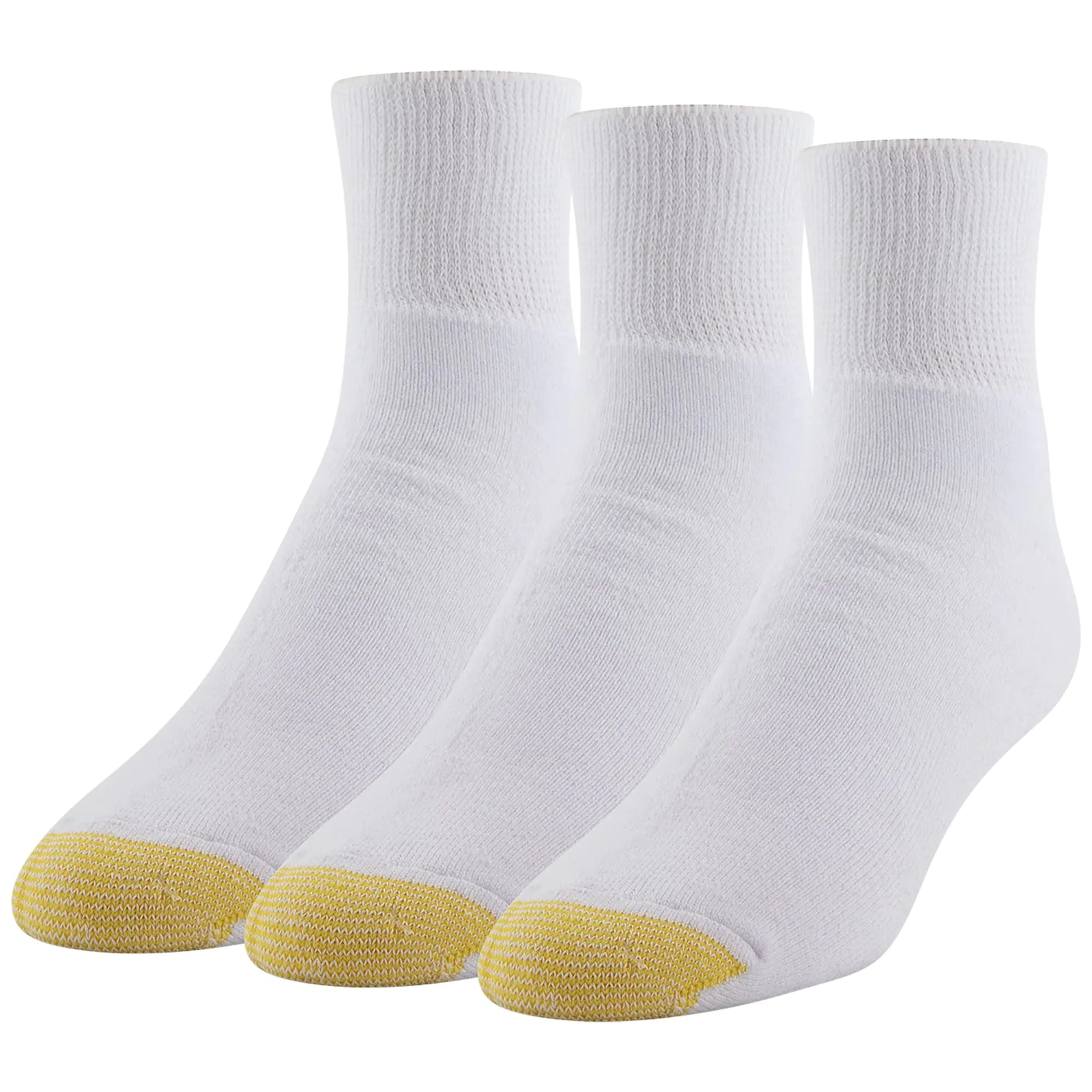 GOLDTOE Mens Non Binding Ankle Socks Multipairs White (3-Pairs) Large