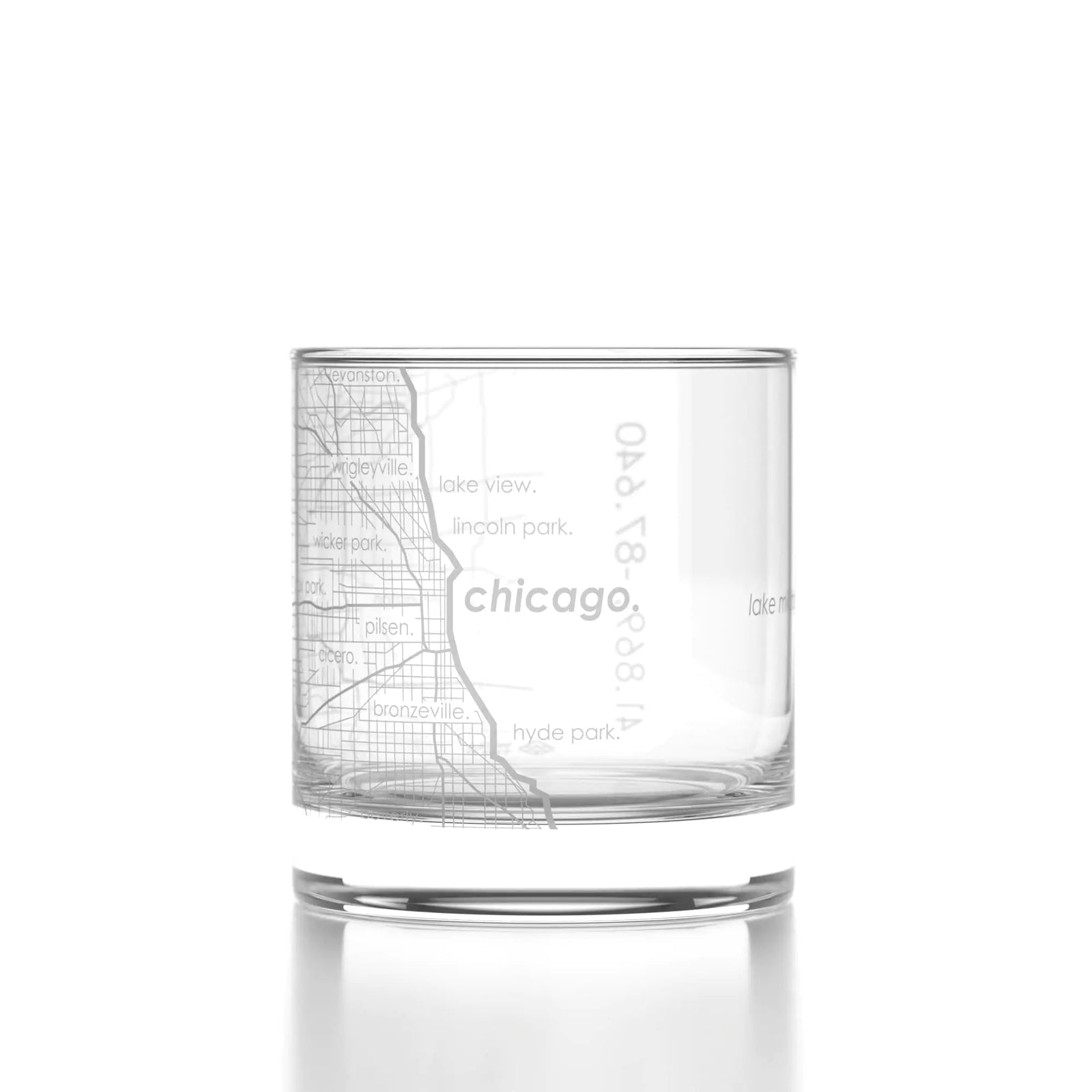 Well Told Engraved Chicago Illinois Map Rocks Glass Old Fashioned Whiskey Glass (11 oz Clear) Etched Whiskey Glass Gifts For Whiskey Lovers