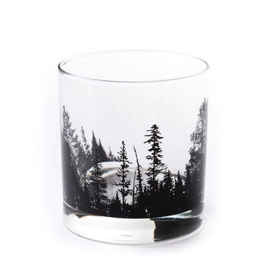 Black Lantern Single Whiskey Glass - Old Fashioned Glass for Men - 11oz. Low Baller Tumbler Solid Base - Bourbon Glass - Cocktail & Everyday Use Drinking Glasses for Nature Lovers (One 11oz. Glass)