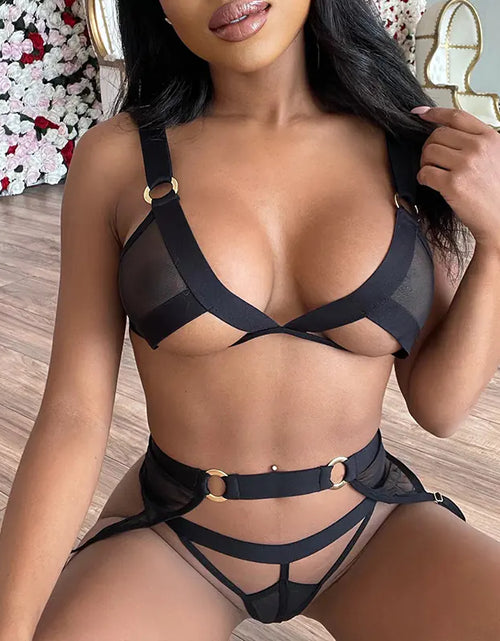 Load image into Gallery viewer, 2024 Women's Sheer Lace Lingerie Set (3 Pieces)
