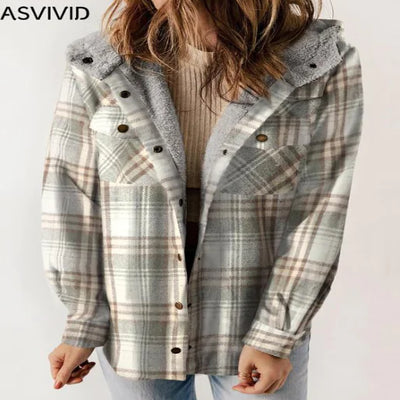Plaid Hooded Jacket (Single Piece)
