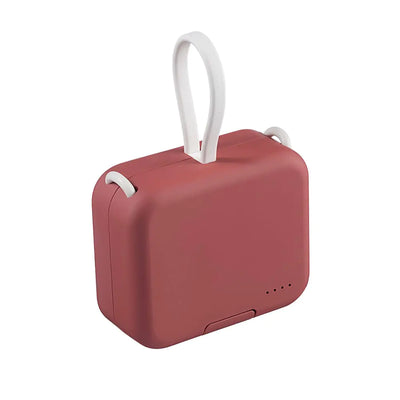 Cargador portátil pequeño ODGUV 4000mAhBonita batería externa con cable incorporadoMini cargador de teléfono USB C de carga rápidaBatería externa ultracompacta para iPhone Samsung GoogleRojo