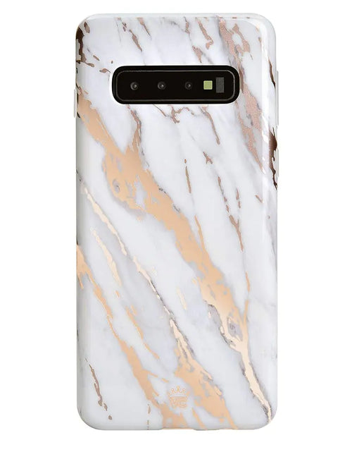 Cargar imagen en el visor de la galería, Funda Velvet Caviar compatible con Samsung Galaxy S10 - Fundas bonitas protectoras de primera calidad para teléfonos para niñas y mujeres (Mármol blanco oro rosa 2.0)

