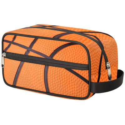 Basketball Texture Ball Portable Travel Toiletry Bag Sport Dopp Kit Cosmetic Organizer Makeup Bag Shower Shaving Bag for Men Women