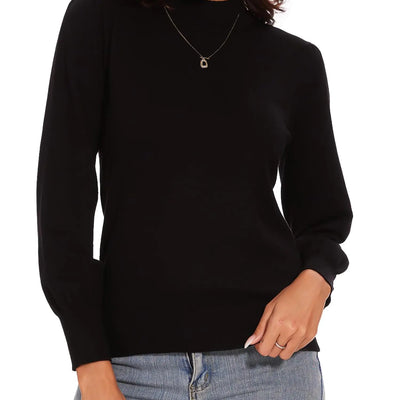 Spicy Sandia Suéteres de cuello alto para mujer, manga larga, tops de punto, informales, de moda, negro L