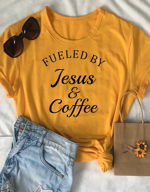 Load image into Gallery viewer, Jesus Coffee Graphic Tee - Trendy Short Sleeve Shirt

