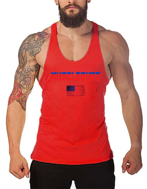 Load image into Gallery viewer, Men&#39;s Polyester Gym Vest - Breathable Print Design
