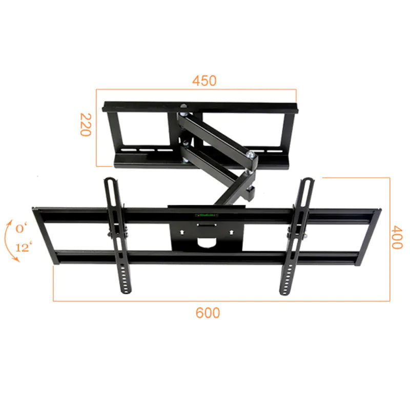 Mueble de TV negro con soporte de pared
