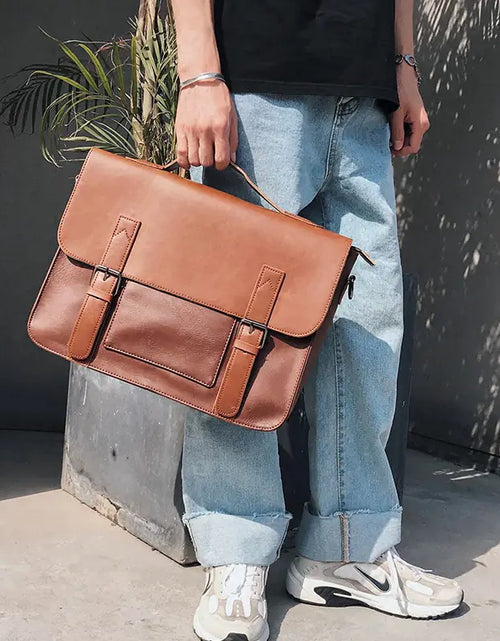 Load image into Gallery viewer, Retro PU Messenger Bag for Men - Casual Shoulder Bag

