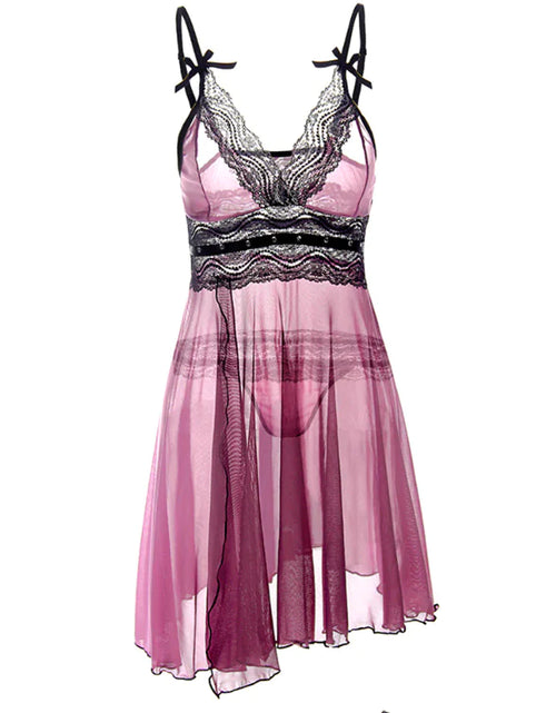 Cargar imagen en el visor de la galería, Camisón sexy transparente de talla grande con lentejuelas
