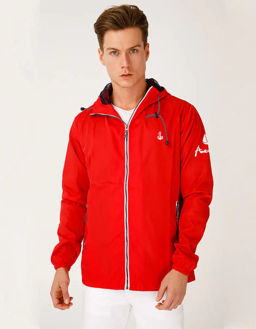 Load image into Gallery viewer, Anemoss Red Mens Rain Jacket
