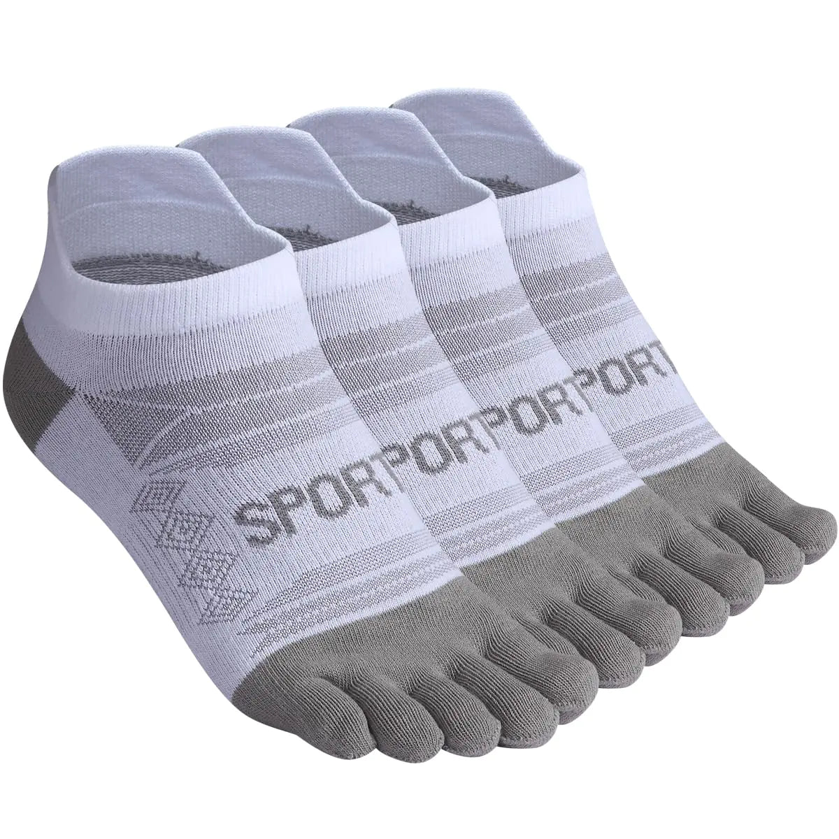Meaiguo Mens Toe SocksCotton Five Finger Socks Ankle Running Socks With Toes For Athletic 4 Pairs