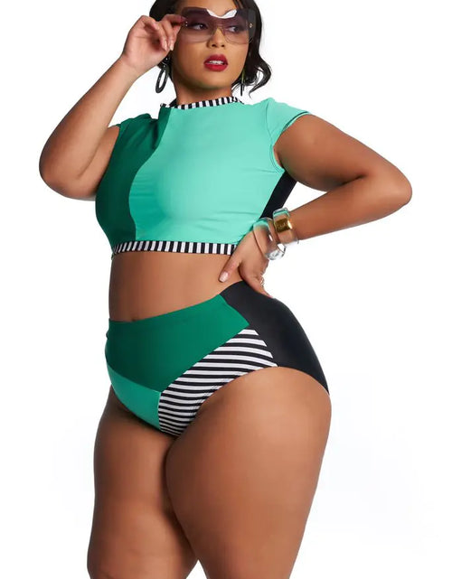 Load image into Gallery viewer, Plus Size Women&#39;s High Waisted Bikini Swimwear
