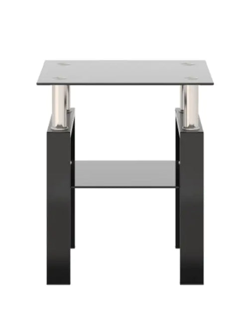 Load image into Gallery viewer, 1-Piece Modern Tempered Glass Tea Table Coffee Table End Table, Square Table For Living Room, Black

