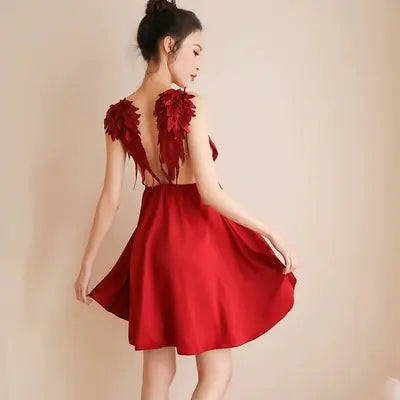 Charger l'image dans la visionneuse de galerie, Robe bustier ailée, ensemble de lingerie dos nu pour femme
