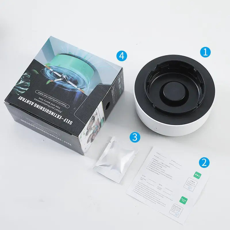 Cenicero con purificación de aire y eliminación de humo, purificación aniónica, práctico purificador automático, cenicero portátil para coche
