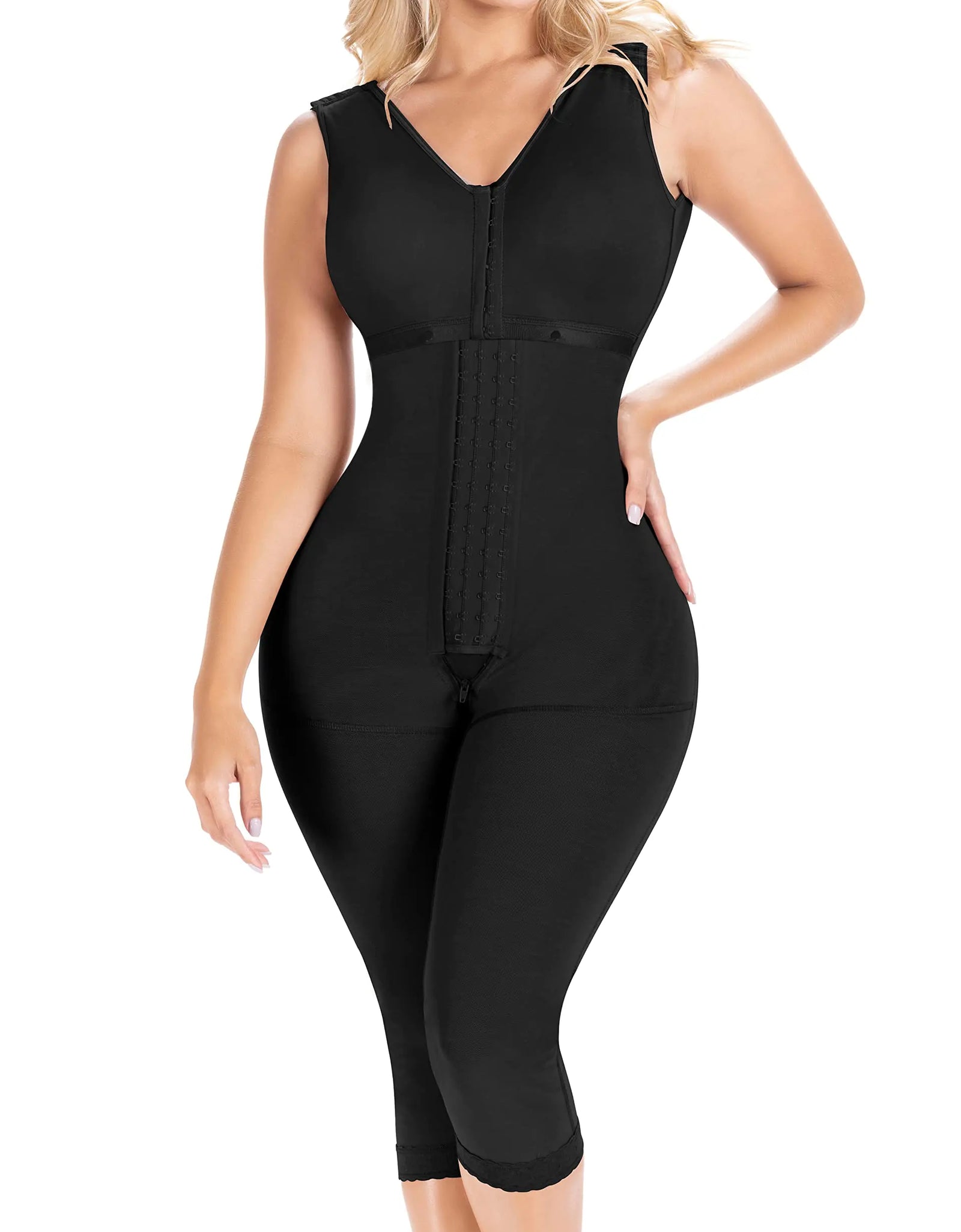 Sonryse 054BF Full Body Shaper Women Liposuction Compression Garment Faja Colombianas Moldeadora para Mujer Black 3X-Large