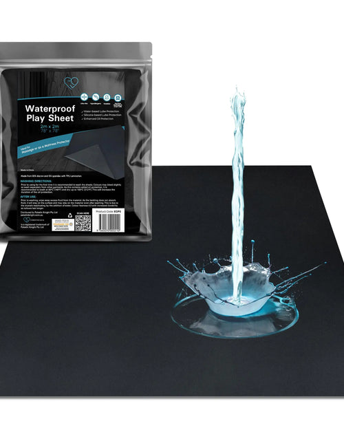 Charger l'image dans la visionneuse de galerie, Drap de jeu imperméable noir pour massage 200 cm x 200 cm - Protège-matelas imperméable Drap noir Housse de matelas imperméable en silicone
