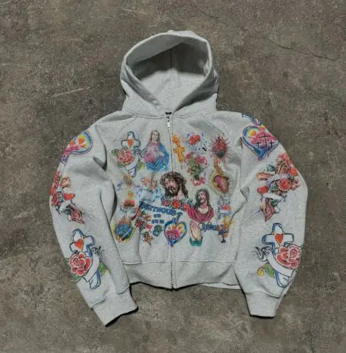 Cargar imagen en el visor de la galería, Chaqueta estampada religiosa
