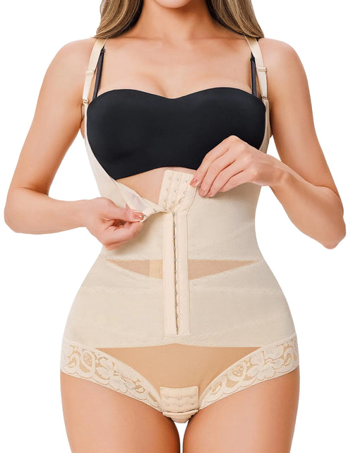 Load image into Gallery viewer, Nebility Shapewear Bodysuit Waist Trainer Open Bust Bodysuits for Women Tummy Control Criss-Cross Body Shaper(BeigeXXX-Large)
