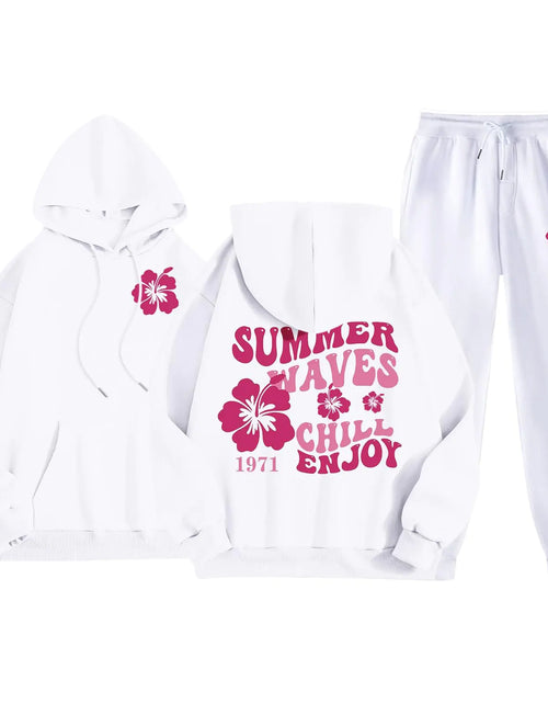 Load image into Gallery viewer, Pink Hoodiepink Hoodie SweatsuitsCute Pink Graphic Sweatsuits 2 Piece Outfit Fall Fashion 2024 Preppy Hoodie And Sweatpants Tracksuit Sets Teen GirlsD03-WhiteM
