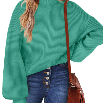 Suéteres jersey de mujer, tops de manga larga, tops informales elegantes de otoño, pavo real S