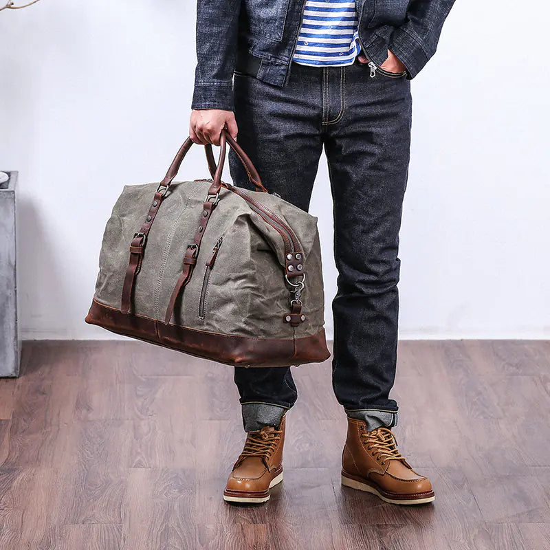 Large Waterproof Canvas Travel Bag for Men